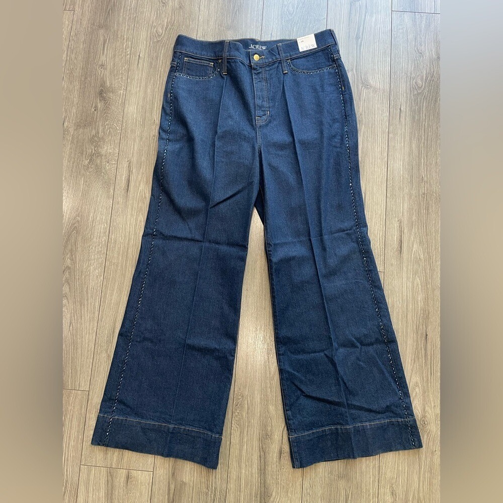J. Crew Embellished Denim Trouser NWT SZ 34